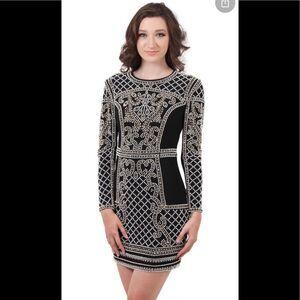 Xscape Women’s Beaded Long Sleeves Sheath Dress